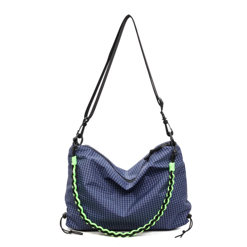 Women's Plaid Dumpling Crossbody Bag – Large Canvas Shoulder Bag