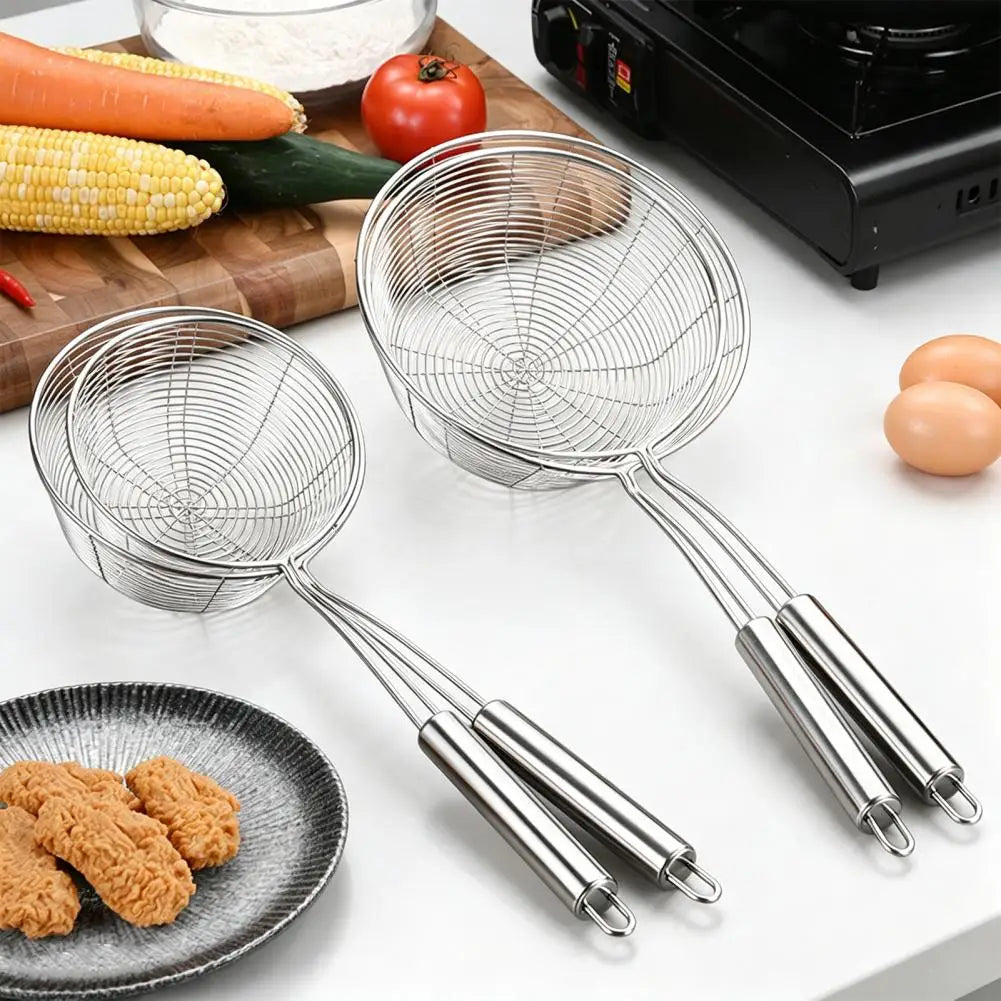 Stainless Steel Wire Mesh Skimmer Spoon – Rust-Proof & Dishwasher Safe