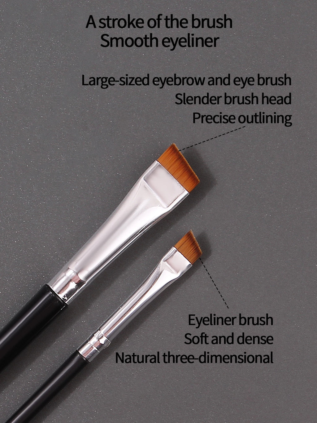 4-Piece Ultra-Fine Eyeliner & Eyebrow Brush Set + Powder Puff Makeup Brush Set Nixie