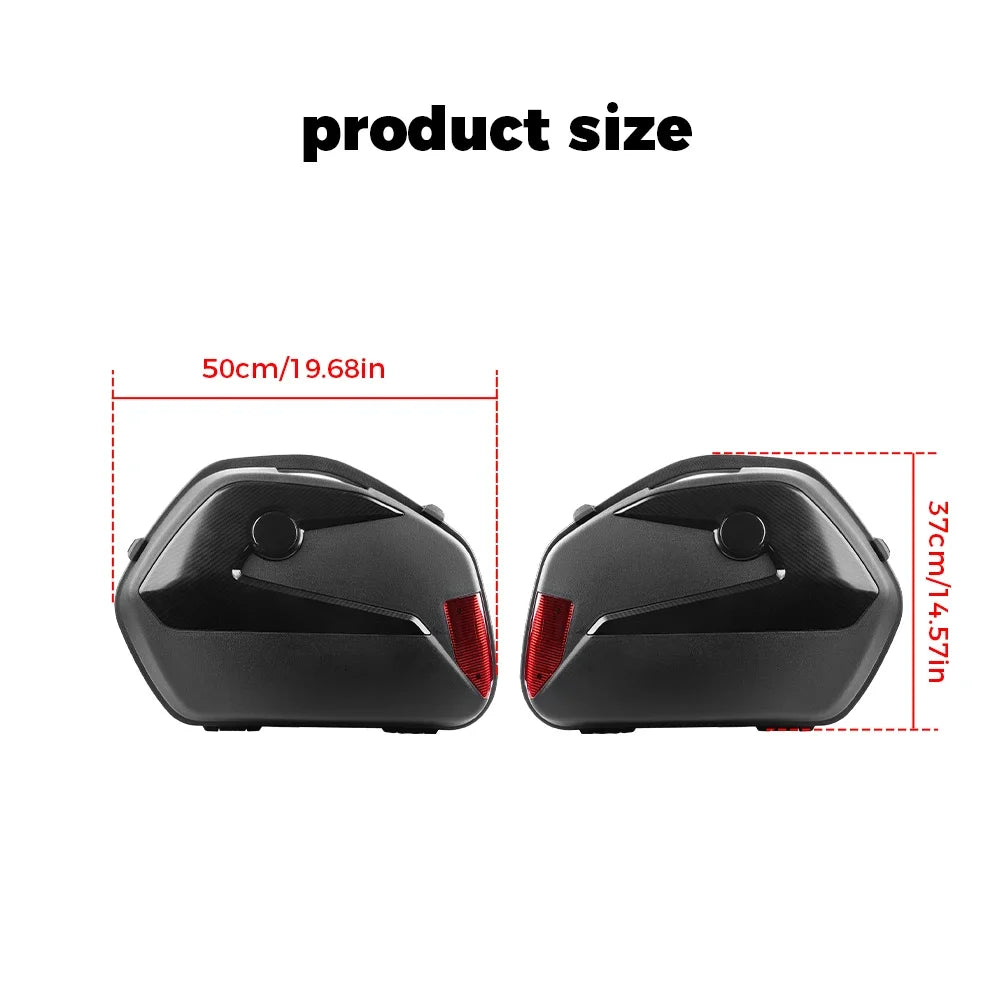 Universal Motorcycle Hard Saddlebags 23L ABS Side Cases Pair Motorcycle Saddlebags Nixie