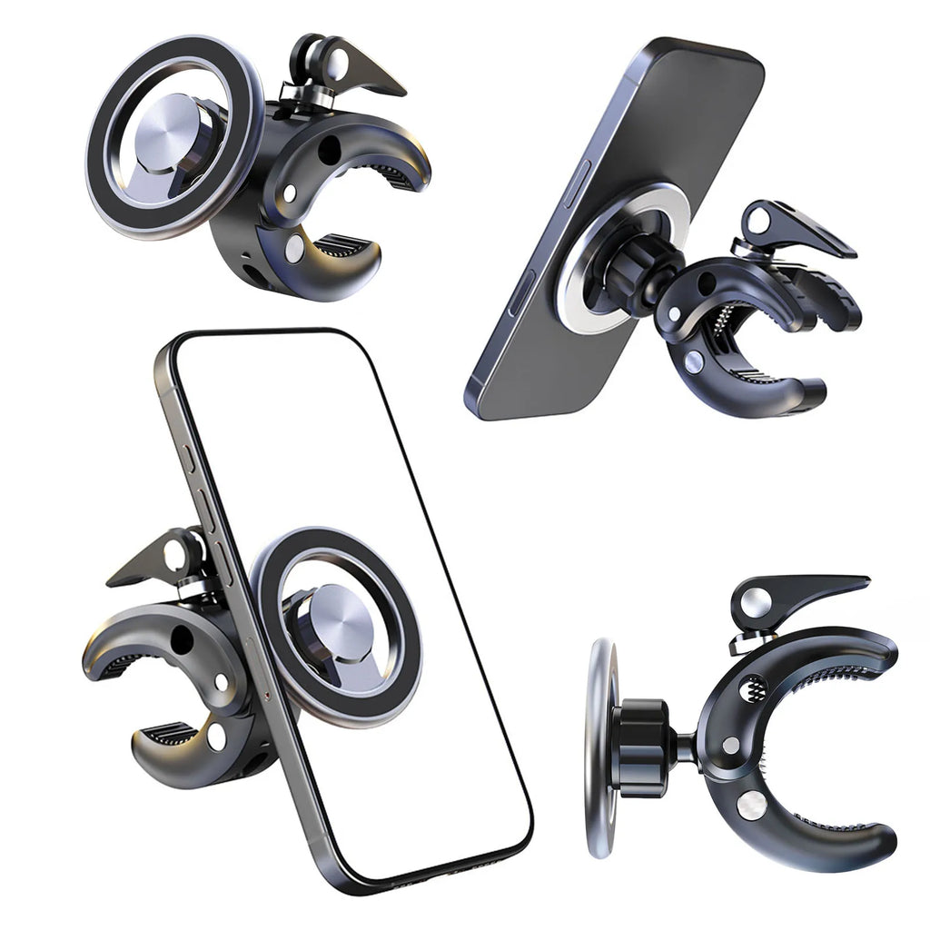 Magnetic Phone Holder 360° Clamp Mount – Bike, Gym & Stroller Phone Clamp Mount Nixie