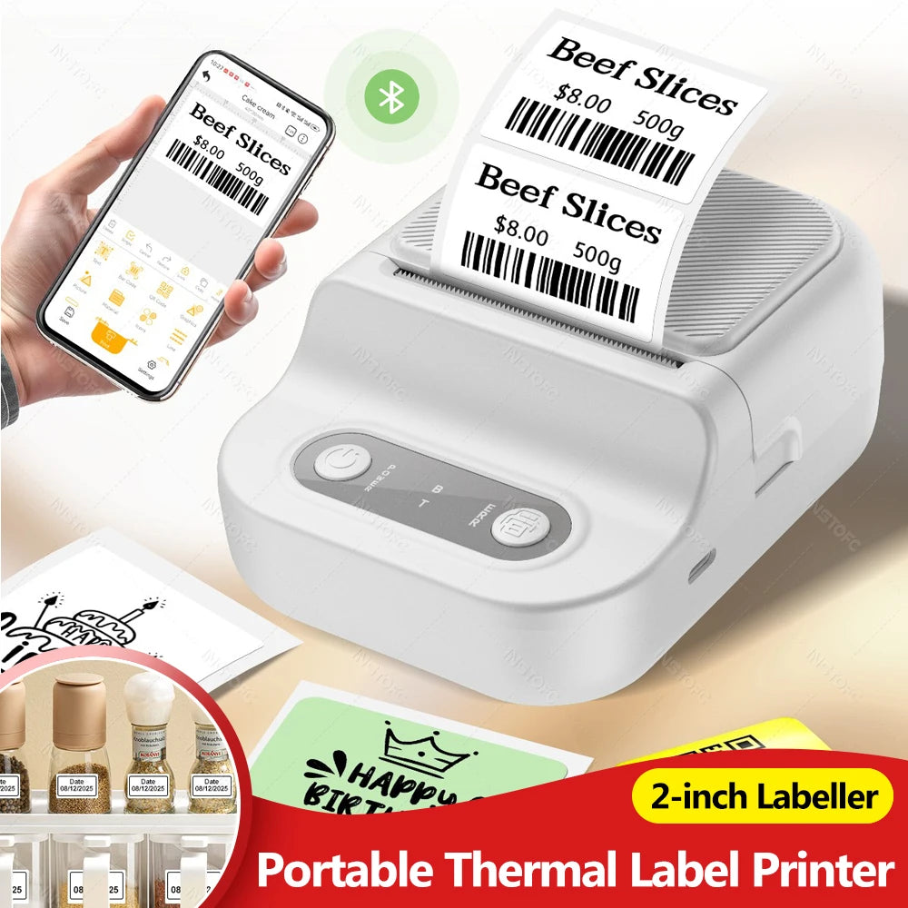 INSTOFC P21 Portable Bluetooth Thermal Label Maker – Inkless
