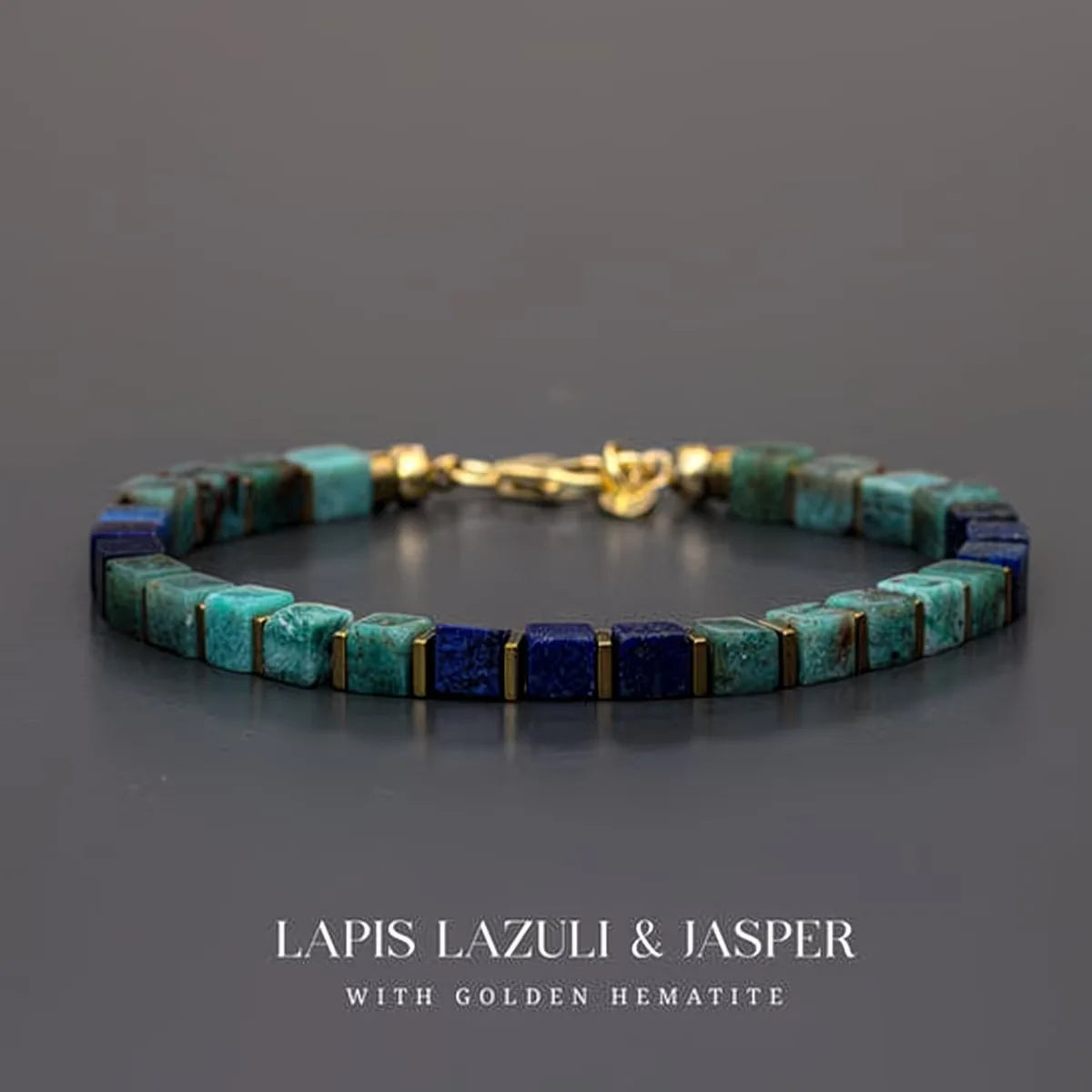 Natural Amethyst & Blue Chalcedony Stretch Bracelet | Boho