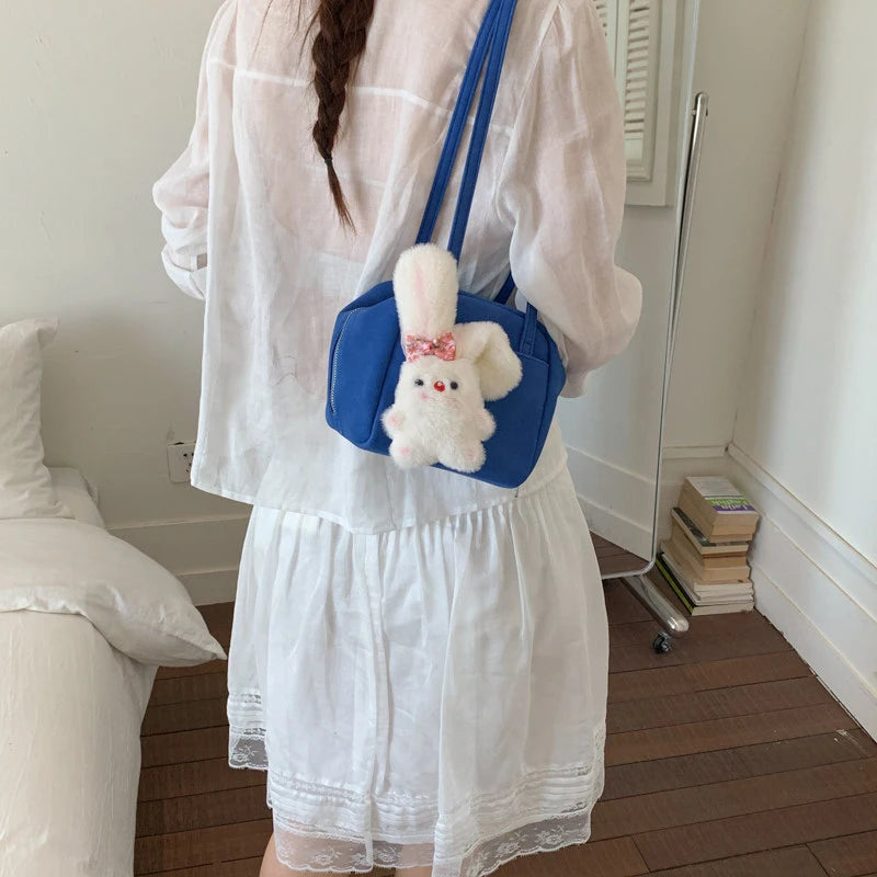 Korean-Style Suede Shoulder Bag – Women's Crossbody & Underarm Suede Shoulder Bag Nixie