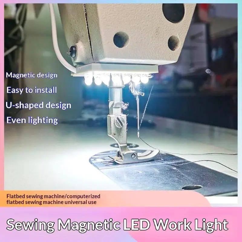 LED Sewing Machine Light – U-Shape Flicker-Free 10-Bead Lamp