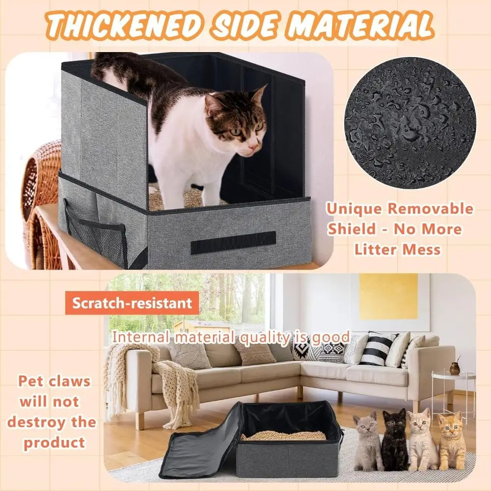 Portable Collapsible Cat Litter Box – Leak-Proof Travel Pan Travel Cat Litter Box Nixie