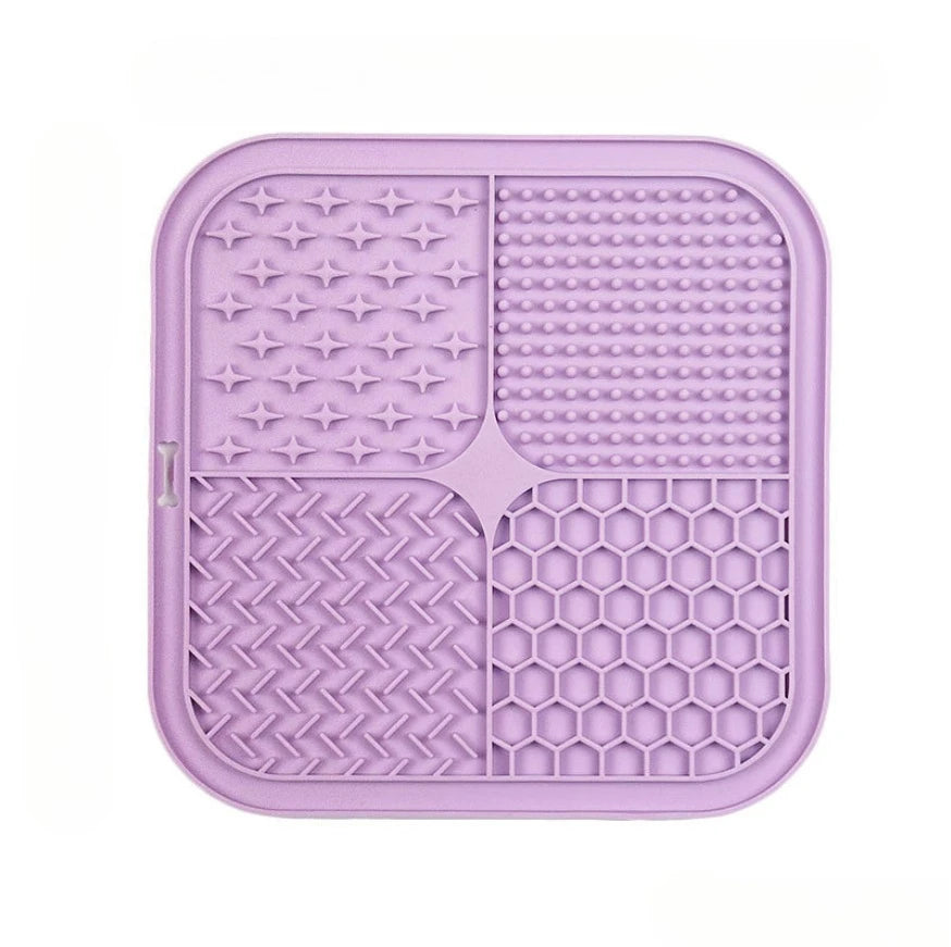 Dog Silicone Licking Mat with Suction Cups – Slow Feeder Pad Slow Feeder Mat Nixie Purple