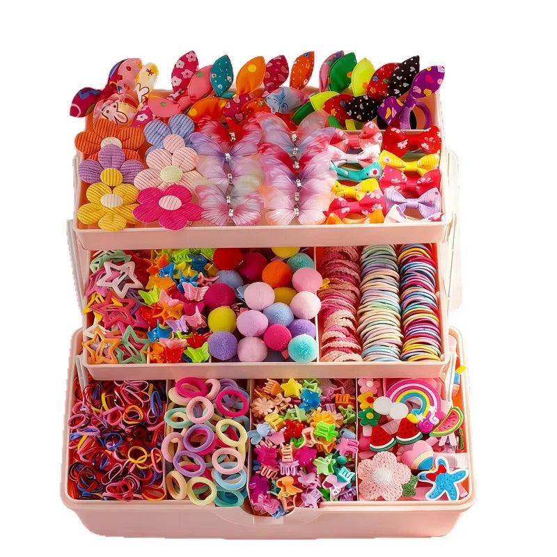 576pcs Girls Hair Accessories – Butterfly Clips & Elastic Bands Hair Accessories Set Nixie