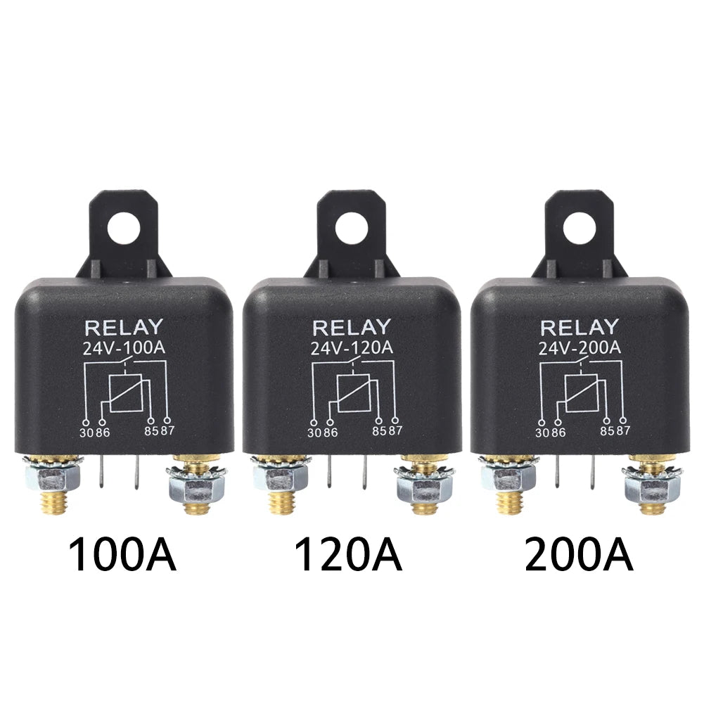 24V High Current Relay 100A/120A/200A – 4-Pin Automotive Starter Automotive Relay Nixie