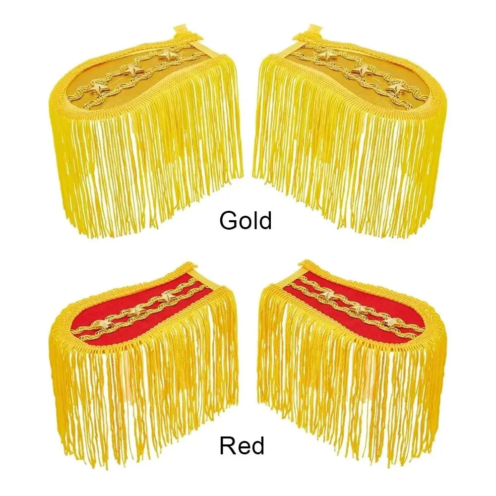 Star Tassel Fringe Epaulettes Shoulder Pads for Jackets – 1 Pair