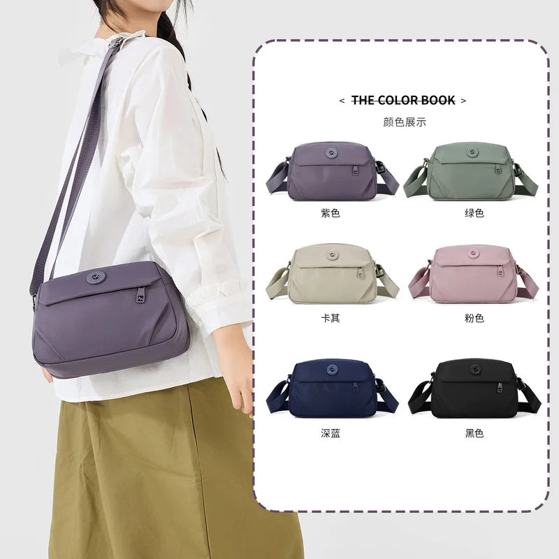 Nixie Women's Nylon Multi-Layer Crossbody Shoulder Bag Crossbody Shoulder Bag Nixie