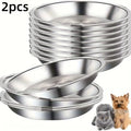 Stainless Steel Cat Bowls 2/6 Pcs – Non-Slip Wide Low-Profile Cat Feeding Bowl Nixie 2PCS