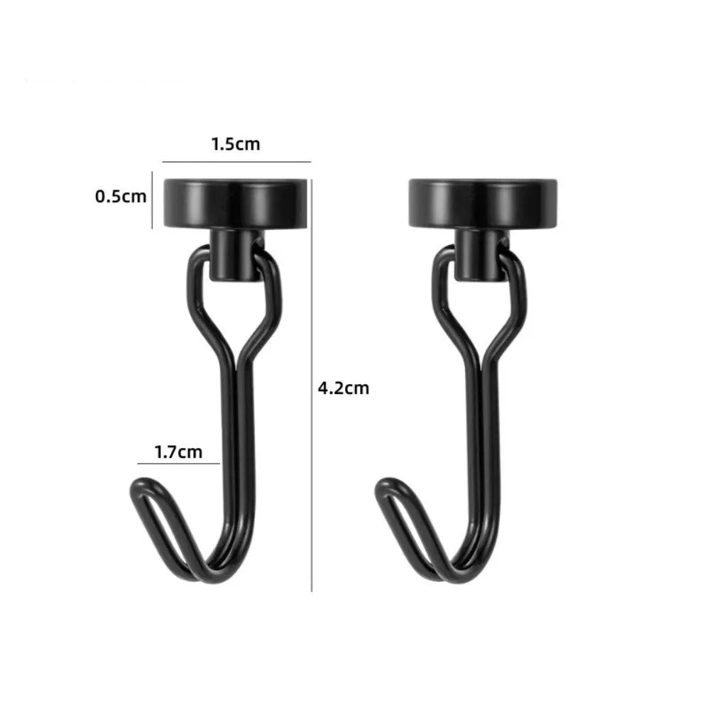2PCS Rotating Magnetic Hooks No-Drill Heavy Duty Kitchen Organizer