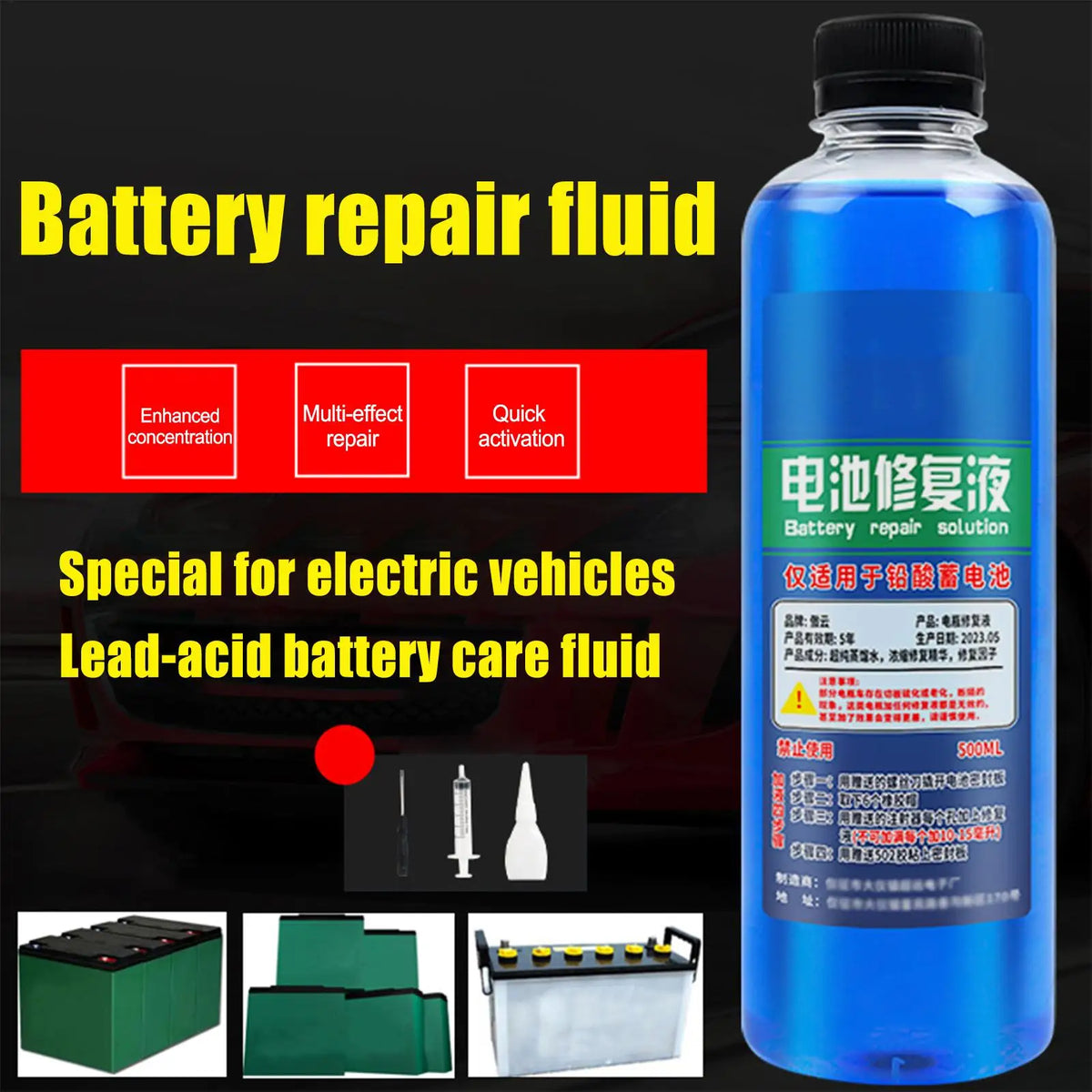 500ml Lead-Acid Battery Restore Fluid | Boost Battery Life Battery Restore Fluid Nixie