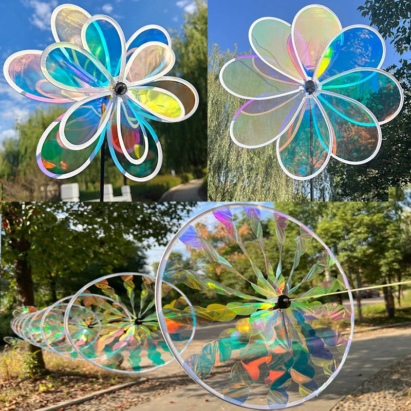 Reflective Sunflower Windmill – Bird-Deterrent Garden Decor, 6 Colors Garden Wind Spinner Nixie