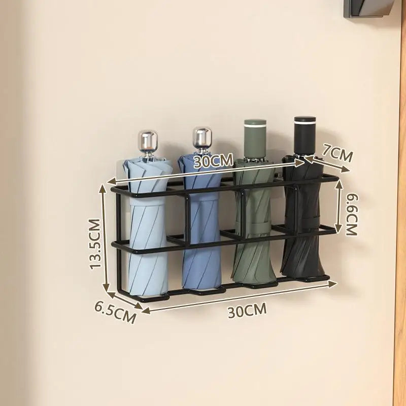 Wall-Mounted Umbrella Holder Rack – Indoor Storage Hooks