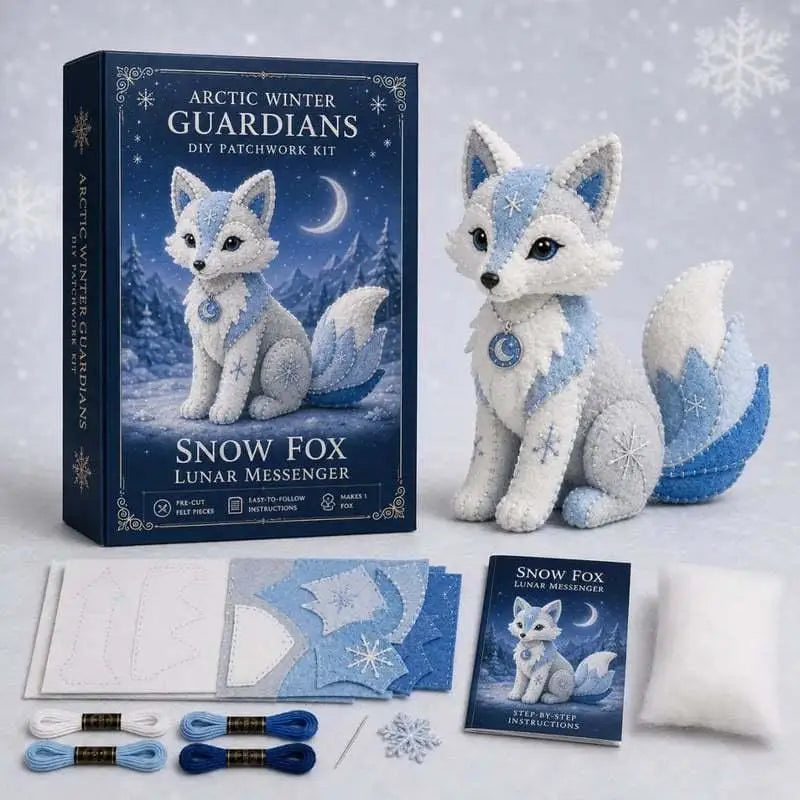 3D Snow Fox DIY Felt Sewing Kit – Pre-Cut Stuffed Animal Craft DIY Felt Sewing Kit Nixie