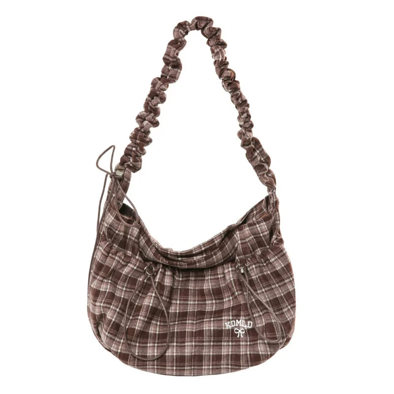 Vintage Plaid Crossbody Bag – Large Capacity Women's Shoulder Bag Crossbody Shoulder Bag Nixie