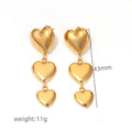 Gold Heart Stud Earrings – 14K Gold Plated Stainless Steel Stud Earrings Nixie XL2027-4