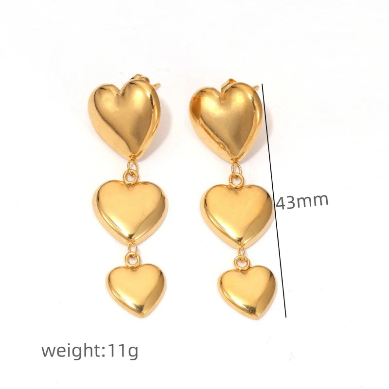 Gold Heart Stud Earrings – 14K Gold Plated Stainless Steel Stud Earrings Nixie XL2027-4