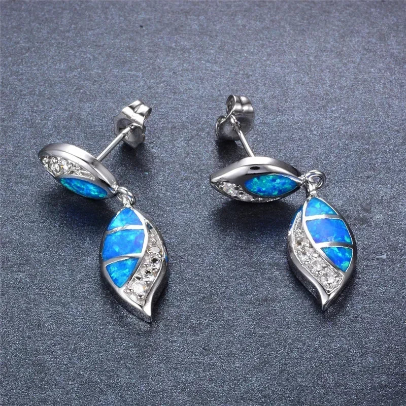 Blue Simulated Opal Animal Dangle Earrings – Zinc Alloy Drop Studs Dangle Drop Earrings Nixie