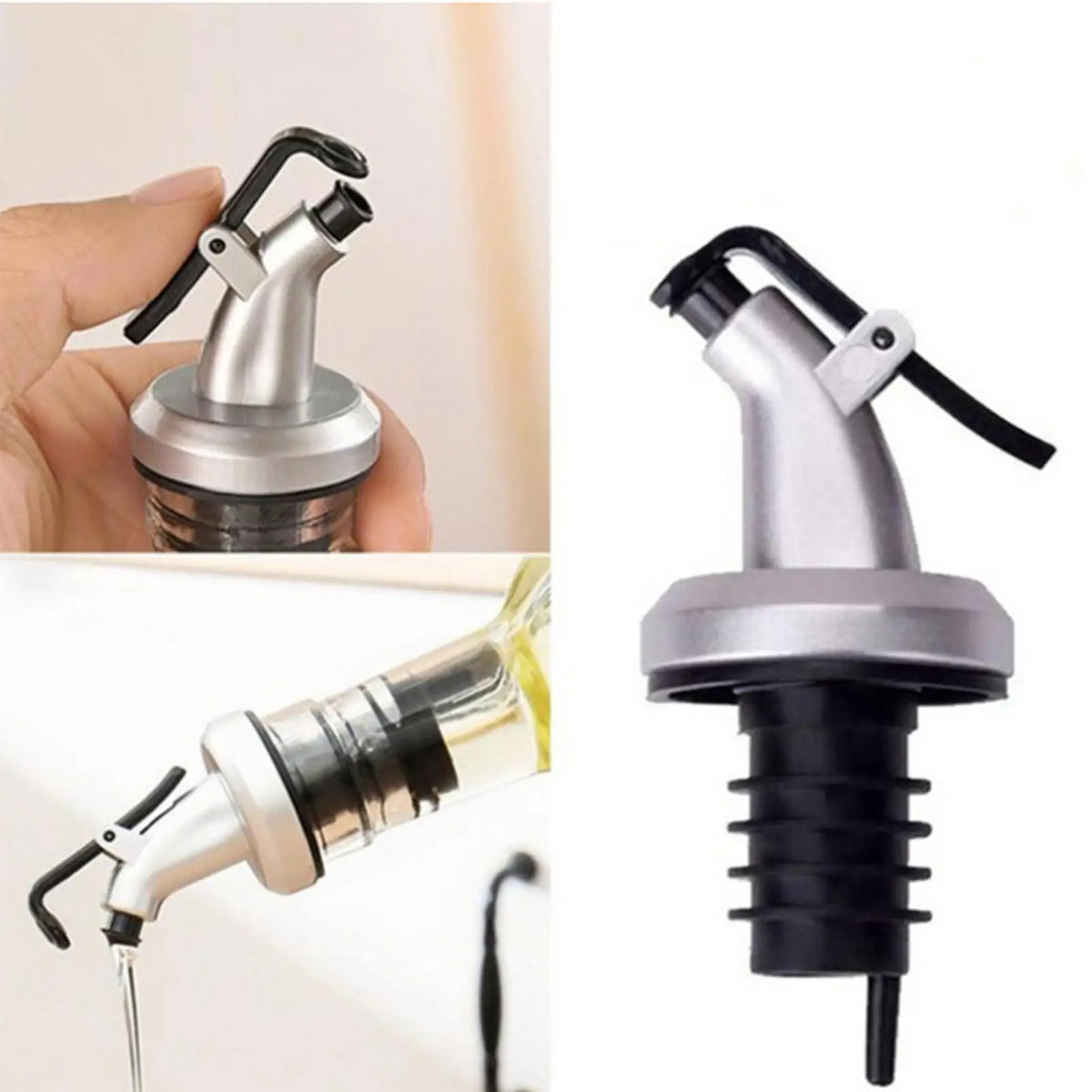 Olive Oil Pourer Spout – Press-Type Bottle Dispenser Cap Oil Pourer Spout Nixie