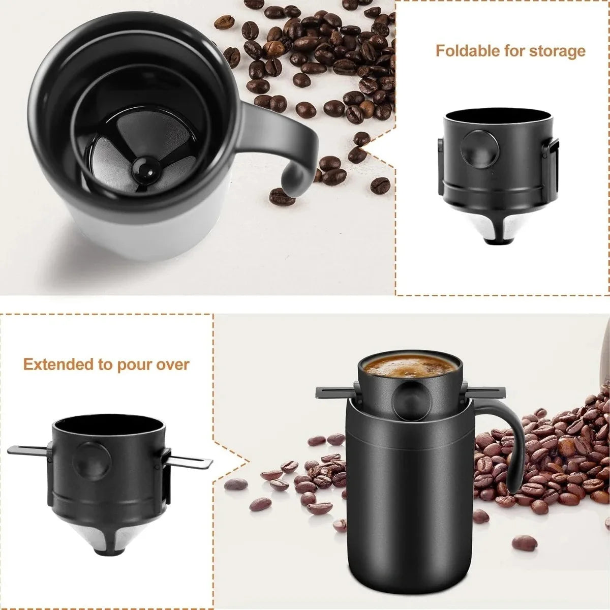 Stainless Steel Thermal Coffee Mug with Handle 350/550ml Thermal Travel Mug Nixie