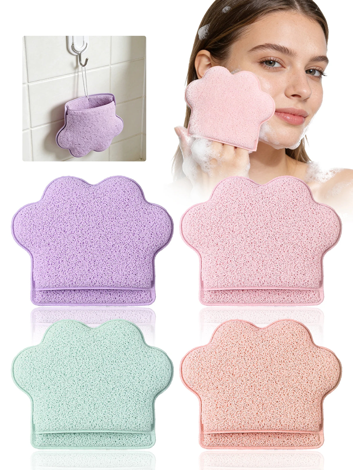 Cat Paw Face Cleansing Sponge – Makeup Remover & Exfoliator Face Cleansing Sponge Nixie