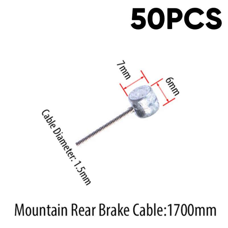 Stainless Steel Bike Brake Shift Cable MTB Road Bicycle Inner Wire Bike Shift Cable Nixie 50pc MTB Rear Brake