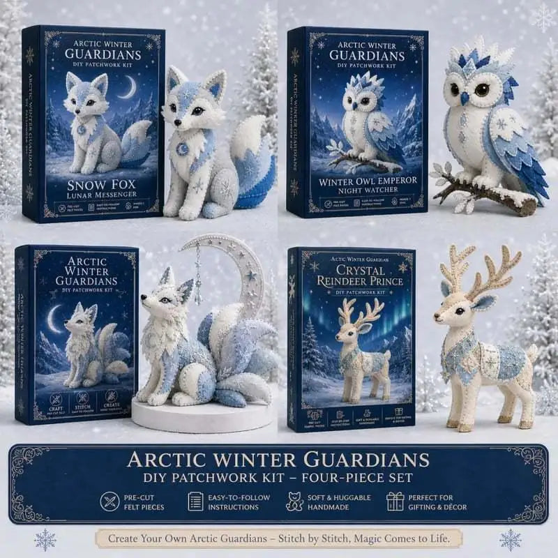 3D Snow Fox DIY Felt Sewing Kit – Pre-Cut Stuffed Animal Craft DIY Felt Sewing Kit Nixie