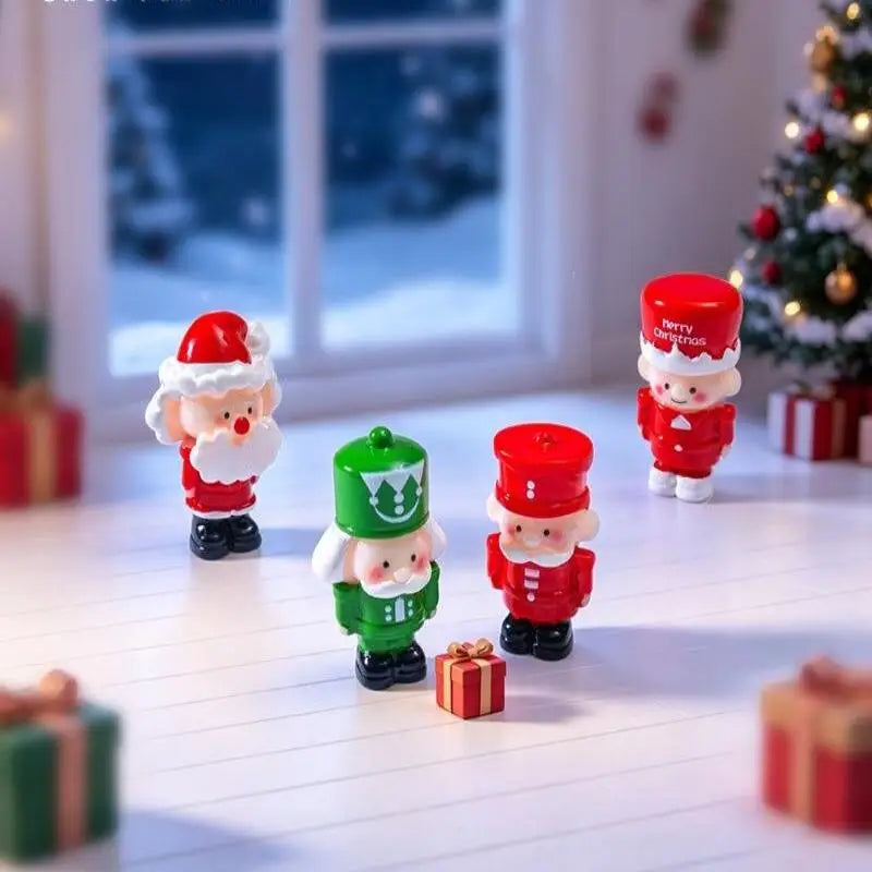 Mini Christmas Elf Figurines Set of 4 – Resin Fairy Garden Decor Holiday Resin Figurines Nixie