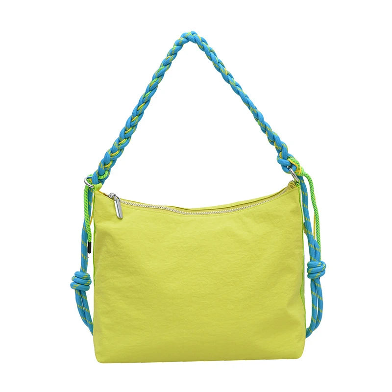 Color-Block Twist-Strap Nylon Crossbody Bag – Large Capacity Crossbody Shoulder Bag Nixie