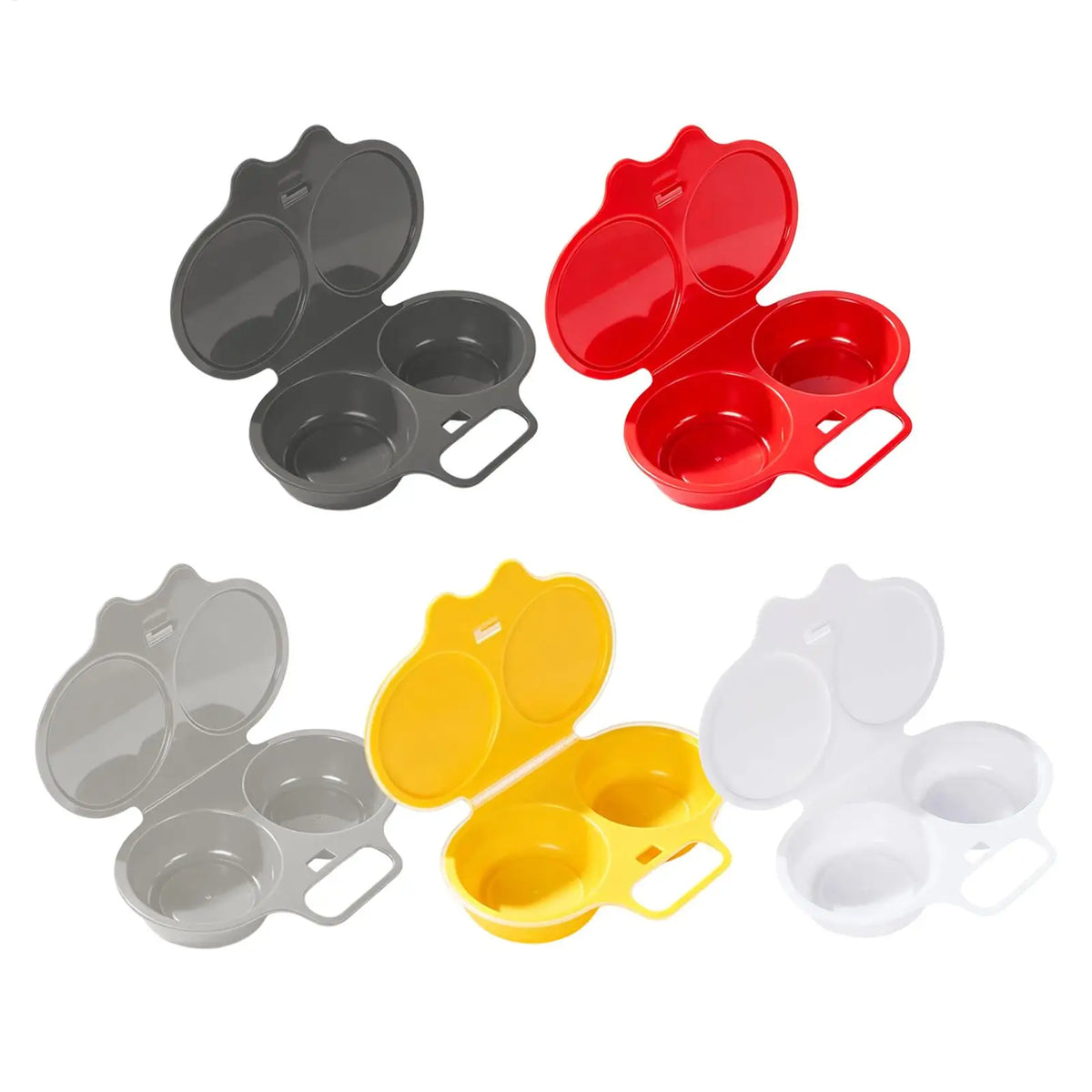 Microwave Egg Cooker 2-Cavity Food-Grade PP Egg Poacher Microwave Egg Cooker Nixie