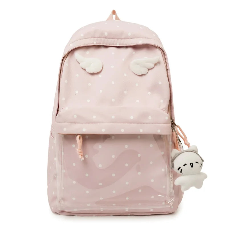 Polka Dot Transparent Large Capacity Student Backpack Student Backpack Nixie