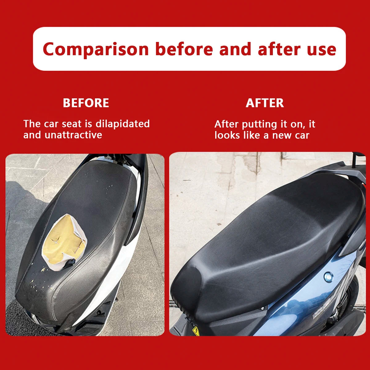 Waterproof PU Leather Motorcycle Seat Cover – Universal Fit