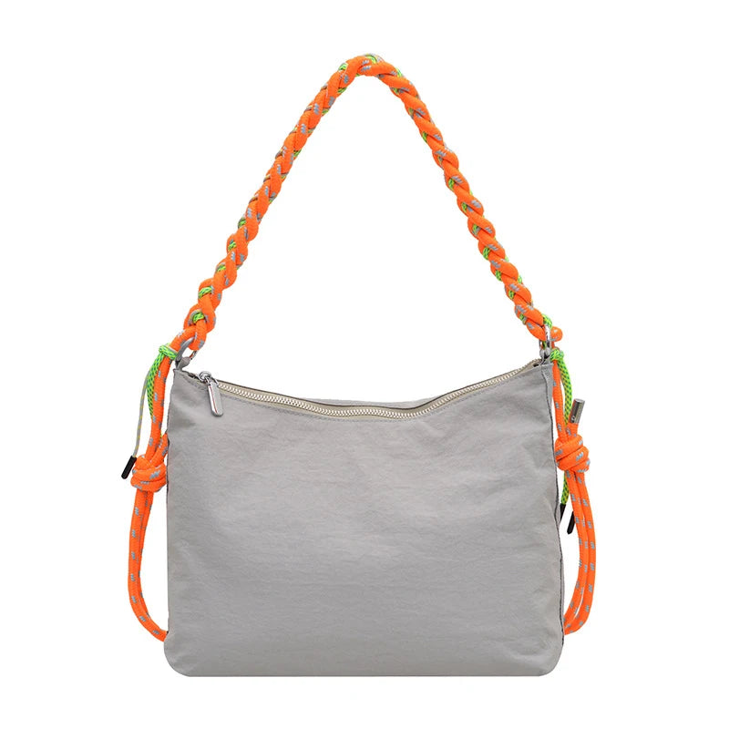 Color-Block Twist-Strap Nylon Crossbody Bag – Large Capacity Crossbody Shoulder Bag Nixie