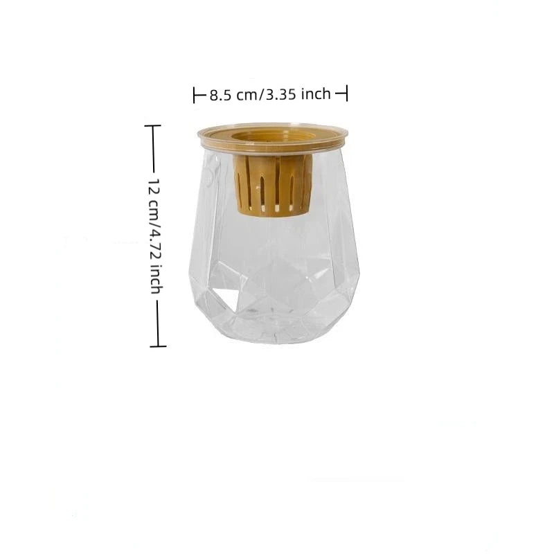 Mini Self-Watering Planter Pot – Transparent Plastic Vase Décor Self-Watering Planter Nixie