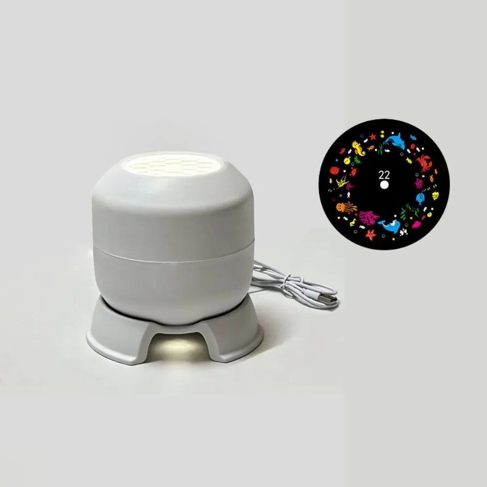 USB Rotating Ocean & Snowflake LED Projection Night Light Lamp