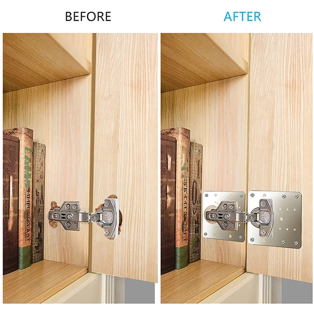 10-Pack Stainless Steel Cabinet Hinge Repair Plates & Screws Hinge Repair Kit Nixie