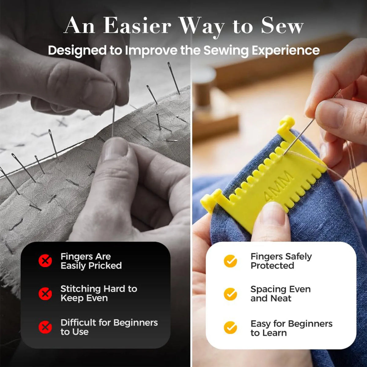 Quilting Sewing Gauge Tool – Hemming, Seam & Edge Stitching Sewing Gauge Tool Nixie