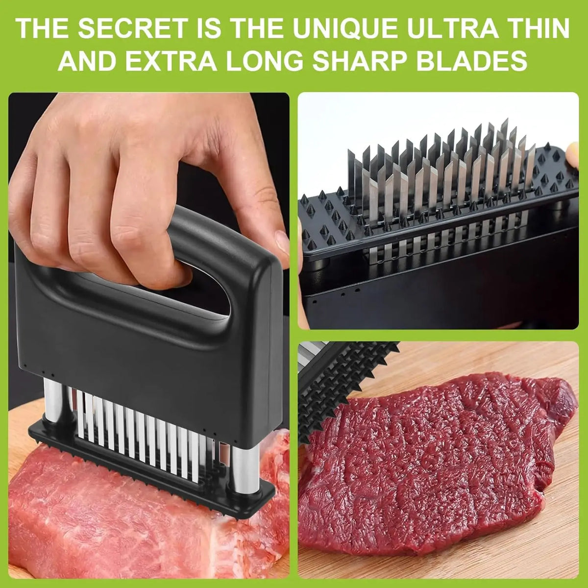 48-Blade Stainless Steel Meat Tenderizer | Kitchen Tool