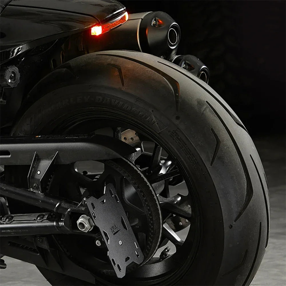 Side Mount License Plate Holder LED Light – Sportster S RH1250 Motorcycle License Bracket Nixie
