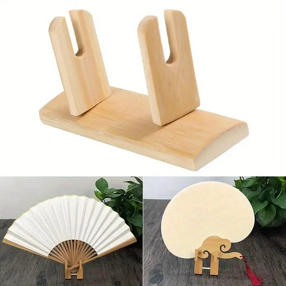 Bamboo Folding Hand Fan Display Stand – Home Décor Holder Fan Display Stand Nixie