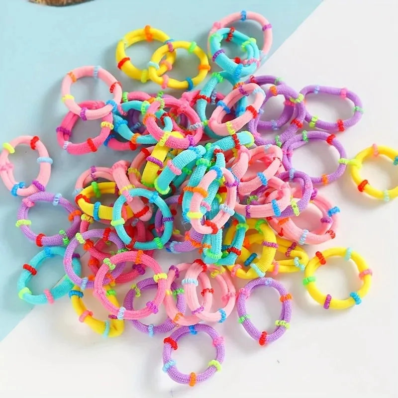 100pcs Elastic Hair Ties & Ponytail Holders – Soft Nylon Bands Elastic Hair Ties Nixie