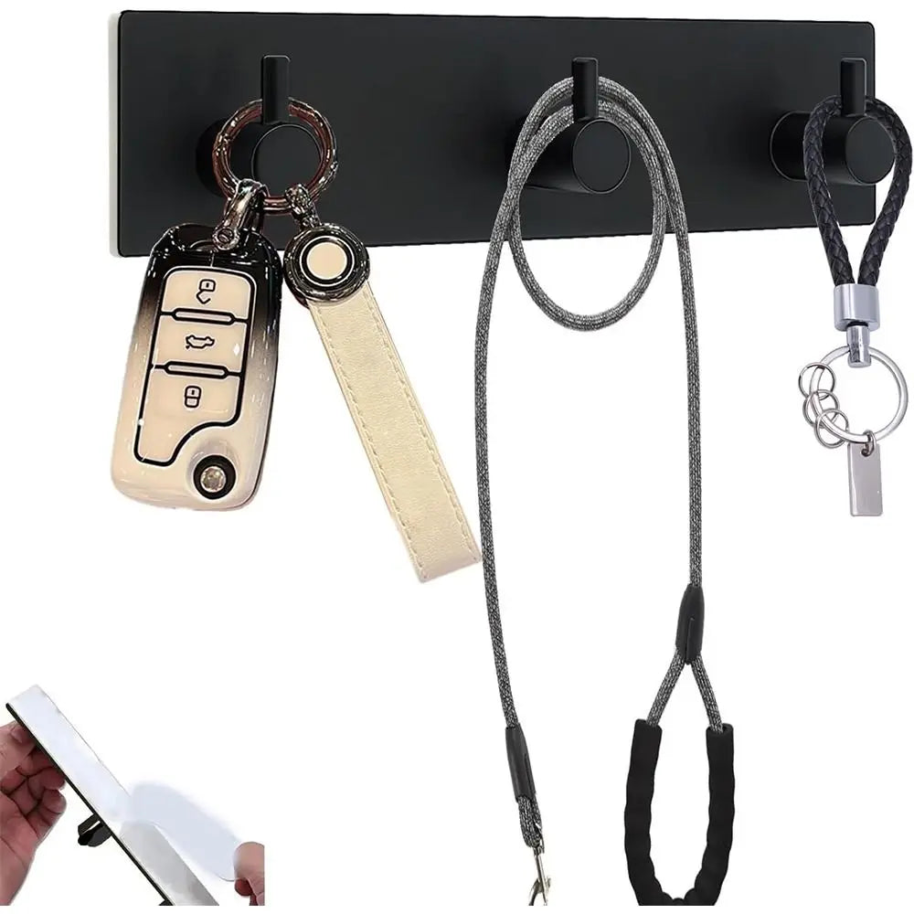 304 Stainless Steel Wall Key Holder with 3 Hooks – No Drill Wall Key Holder Nixie