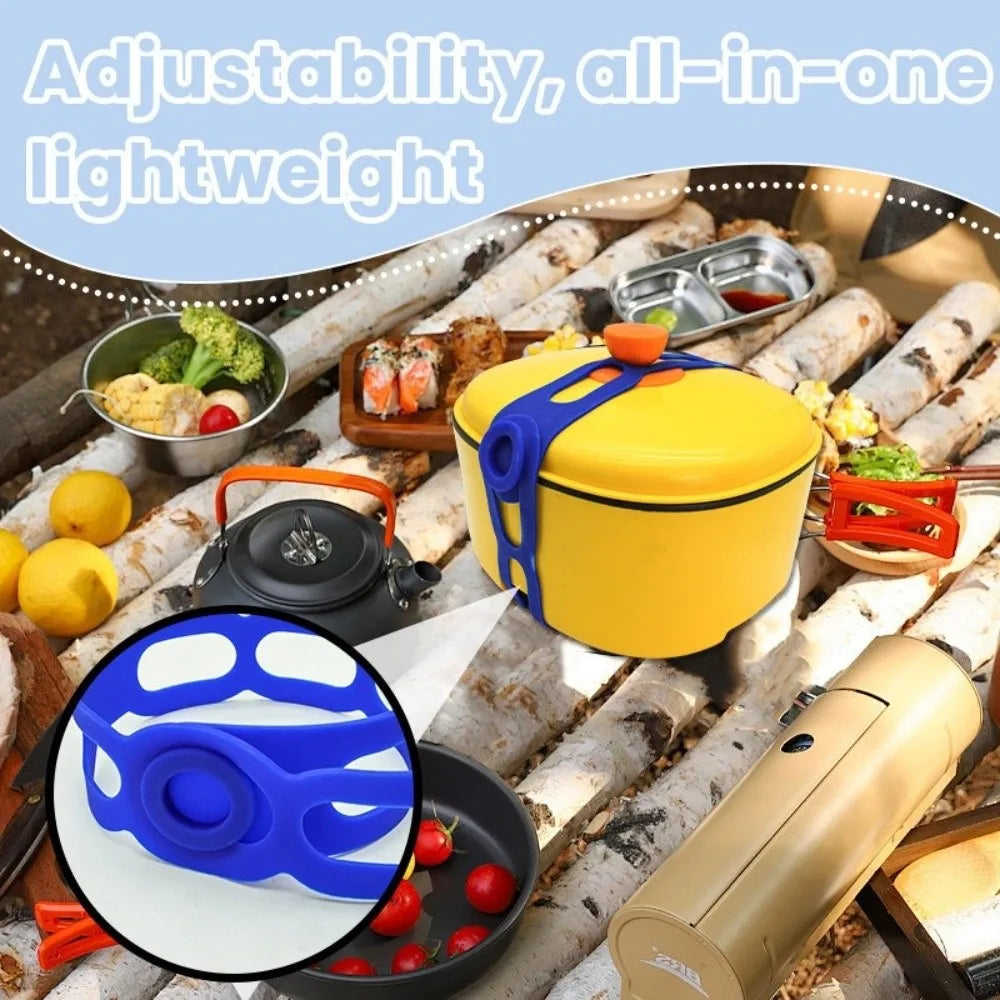 Silicone Pot Lid Strap Adjustable Elastic Band | Kitchen Organizer