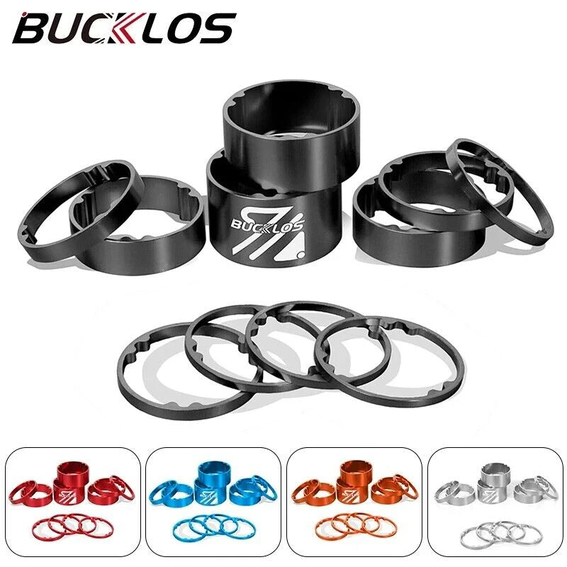 BUCKLOS 11PCS Bike Headset Spacers 1-1/8" 28.6mm Aluminum MTB Bike Headset Spacers Nixie