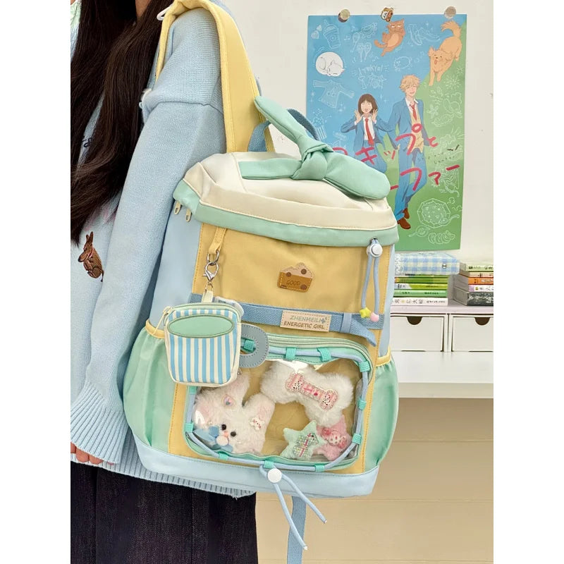 Girls Color-Block School Backpack – Large Capacity Kids Bag Kids School Backpack Nixie