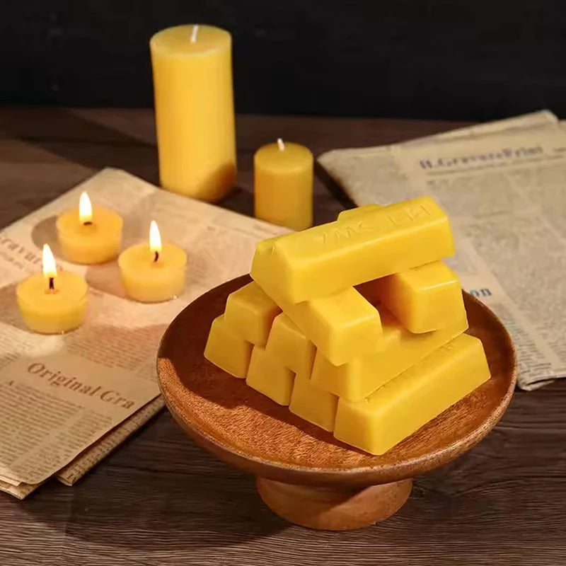 Pure Beeswax Blocks 4/8 Pcs – Natural Candle & DIY Craft Wax Beeswax Craft Blocks Nixie