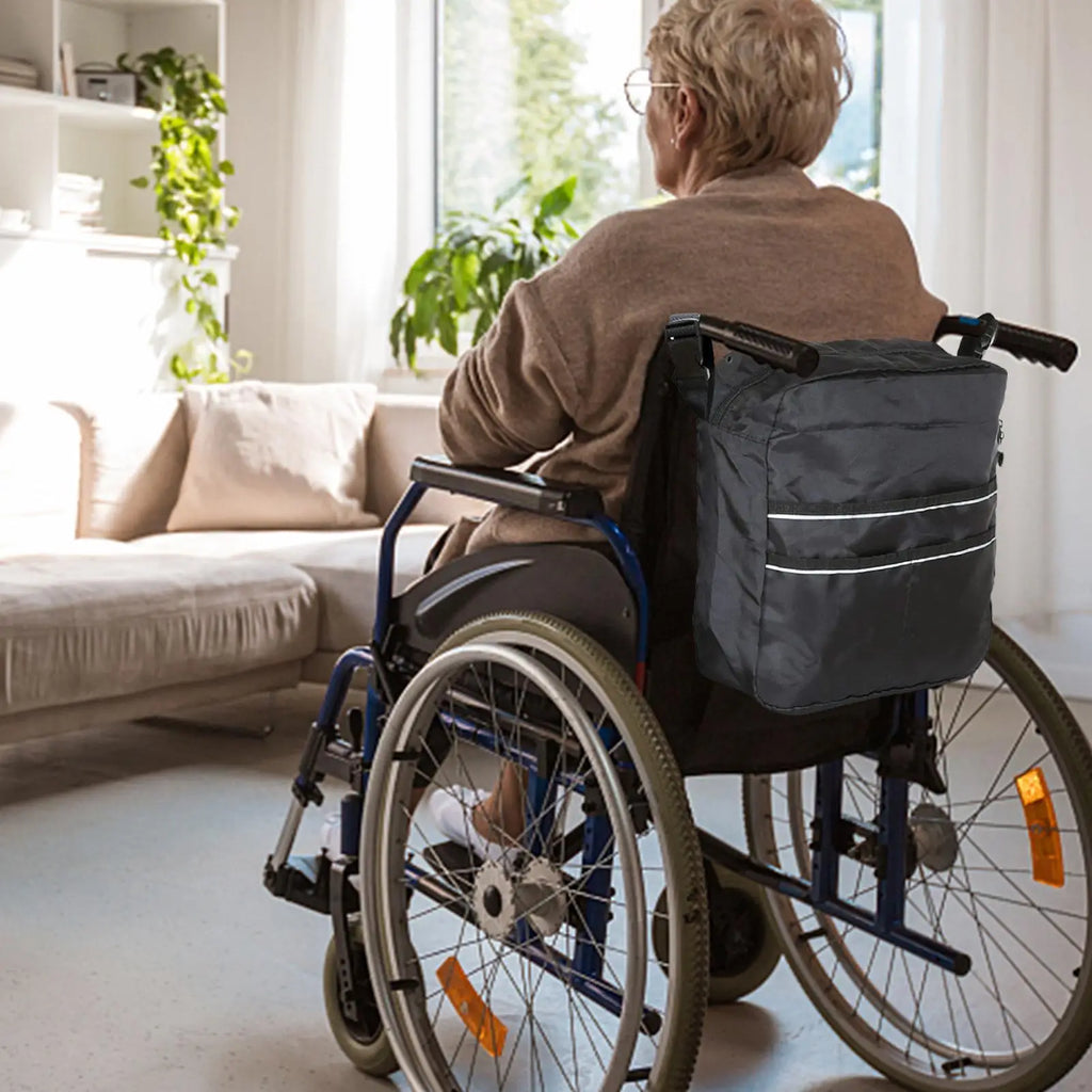 Wheelchair Backpack Storage Bag – Adjustable Strap, Oxford Wheelchair Storage Bag Nixie